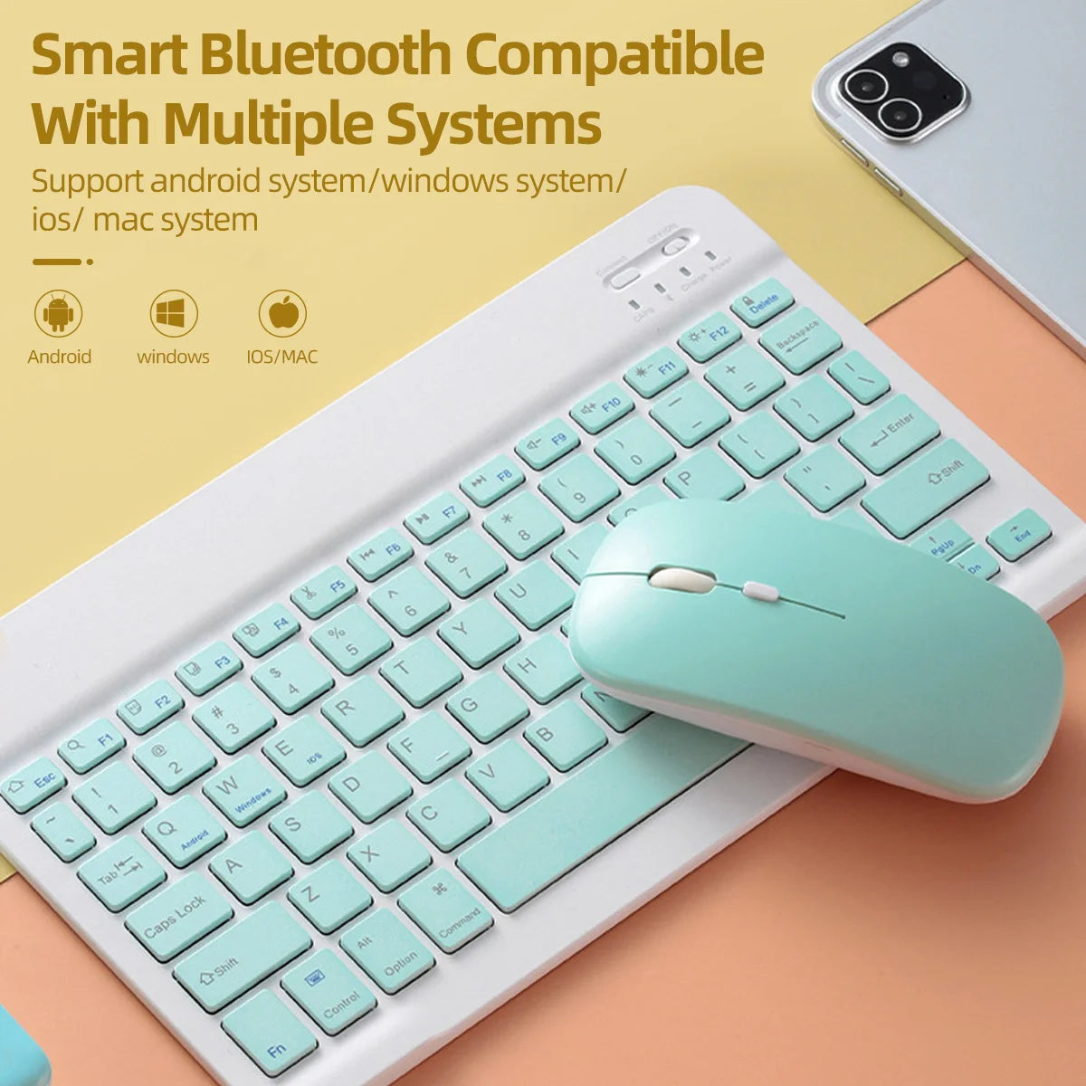 Colorful Bluetooth Mouse, Silent Wireless Mouse, Single-Mode Battery, Office Business Mouse Suitable for Various Laptops