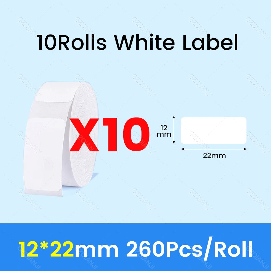 NiiMBOT D101 D11 D110 Label Thermal Sticker White Adhesive Paper Waterproof 3/5/10 Rolls Papers Cheapest official for Printer