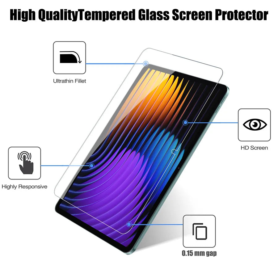 2pcs For Xiaomi Pad 7 Pro 11.2 6 6s Pro 12.4 Screen Protector Tempered Glass For Mi Pad 7 Pro 6 6s Protective Film Accessories