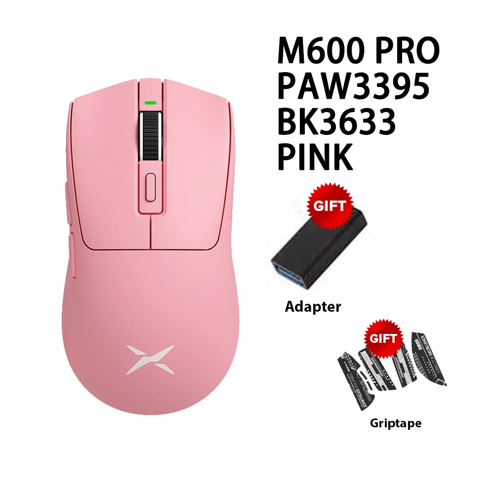 Delux M600 Series Wireless Gaming Mouse 52g Lightweight 2.4G Dual Mode Connection 26000DPI Macro Rechargeable Mice for PC Gamer