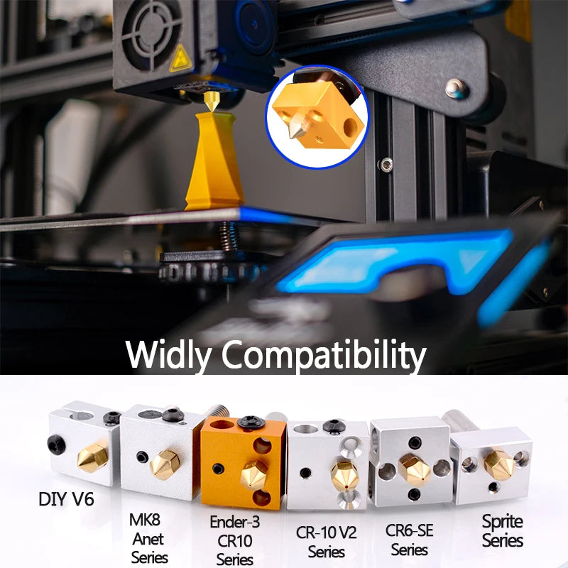 5/10PCS MK8 Brass Nozzle 0.2MM 0.3MM 0.4MM 0.5MM Extruder Print Head Nozzle For 1.75MM CR10 CR10S Ender-3 3D Printer Accessories