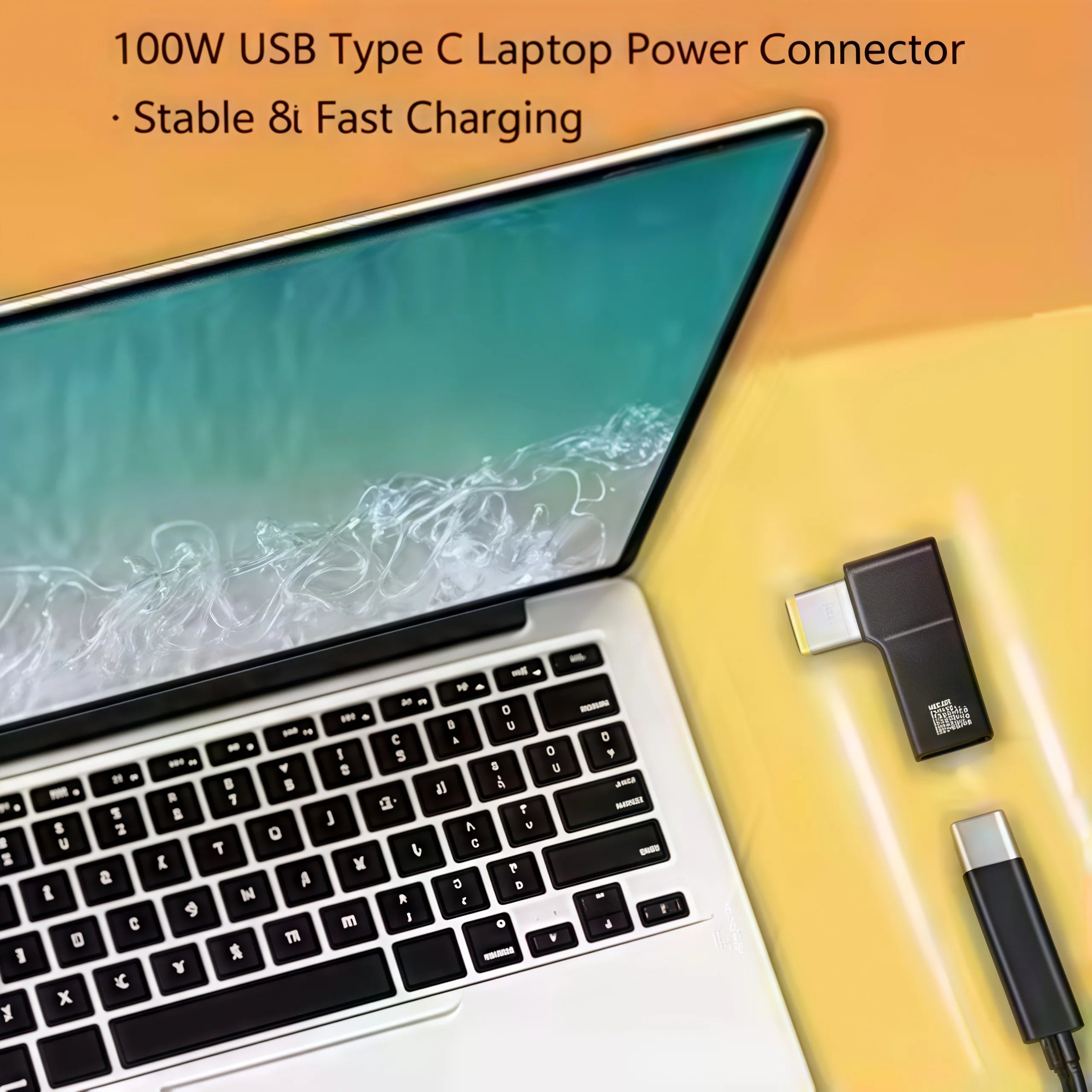 PD 100W USB-C to DC Adapter - Fast Charging Converter for Lenovo ThinkPad with Square Plug