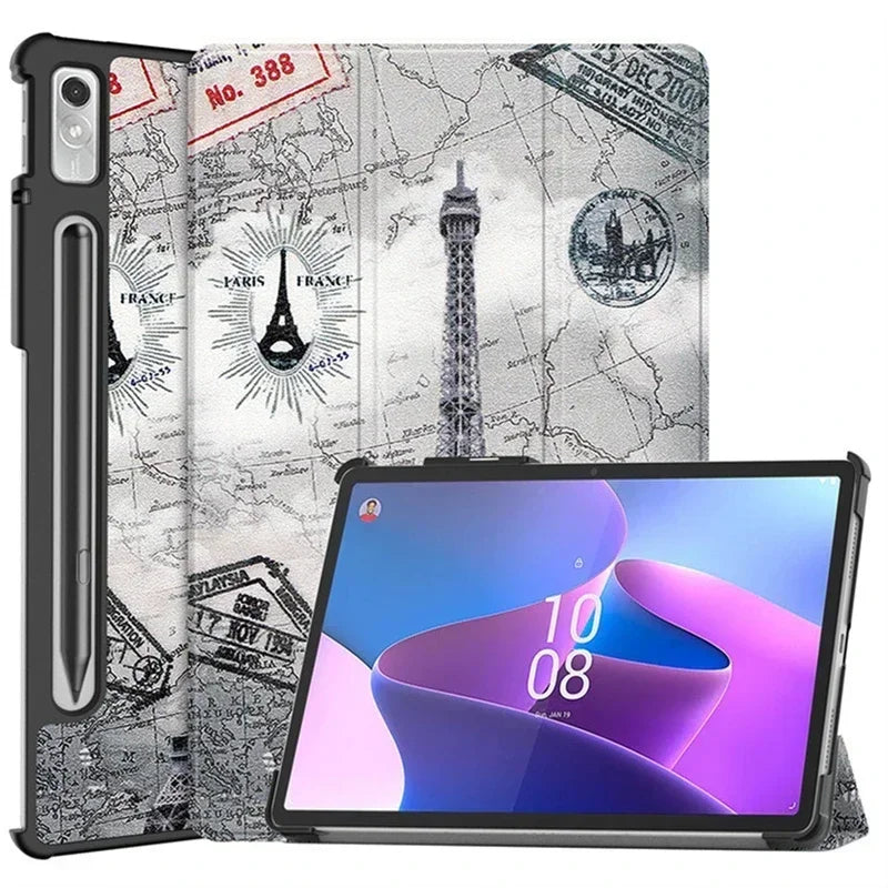 for Lenovo Xiaoxin Pad Pro 12.7 inch 2023 TB-370FU Tri-Folding Stand Smart Tablet Case For Lenovo Tab P12 Case 12 7 Cover funda