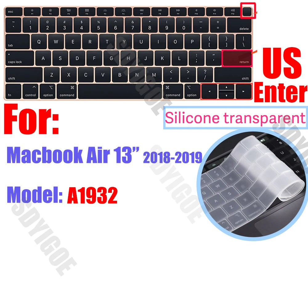 Silicone Keyboard Cover Skin for all models MacBook Air/Pro13“14”15“16” M1 M2 M3 Chip Model A2918 A2991 A2338 A2337 A2681 US&EU