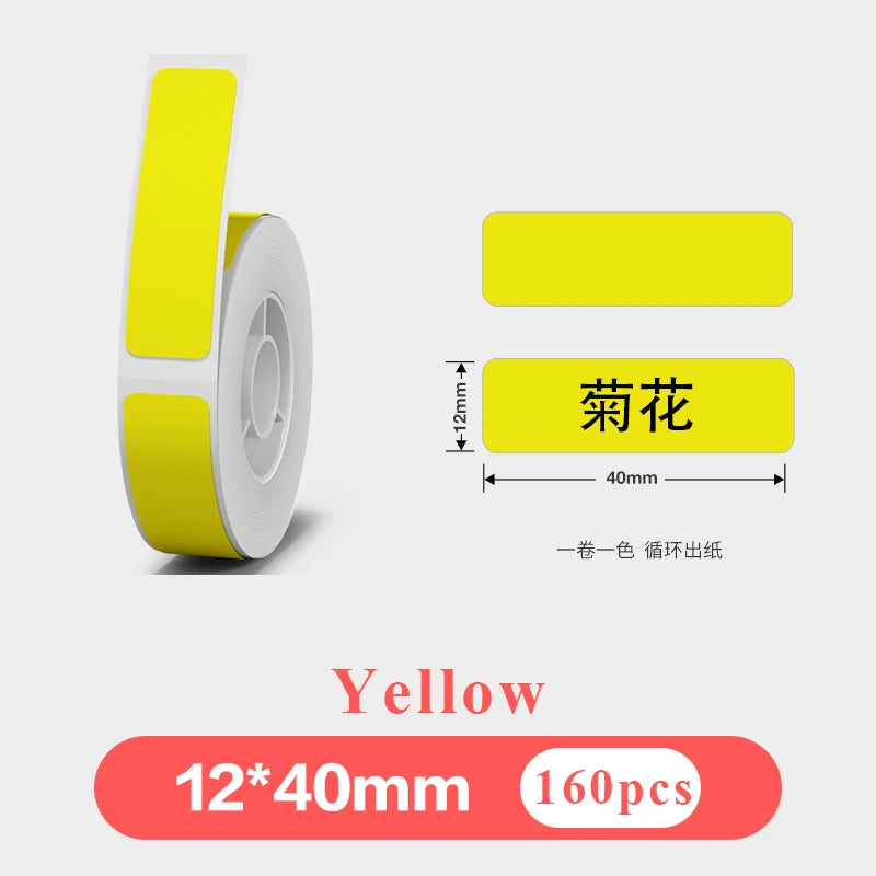 1Roll P12 P15 Thermal Label Sticker 12mm*40mm tape Compatible Phomemo D30 Q30 Marklife P11 P50 L12 DELI Q2 Labeller