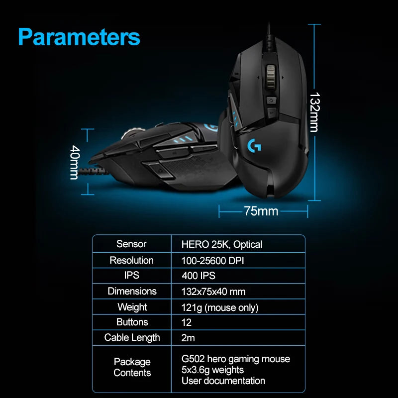Logitech G502hero Master Wired Gaming Mouse 502 Esports Machinery Eat Chicken Macro CS Programming Peripheral