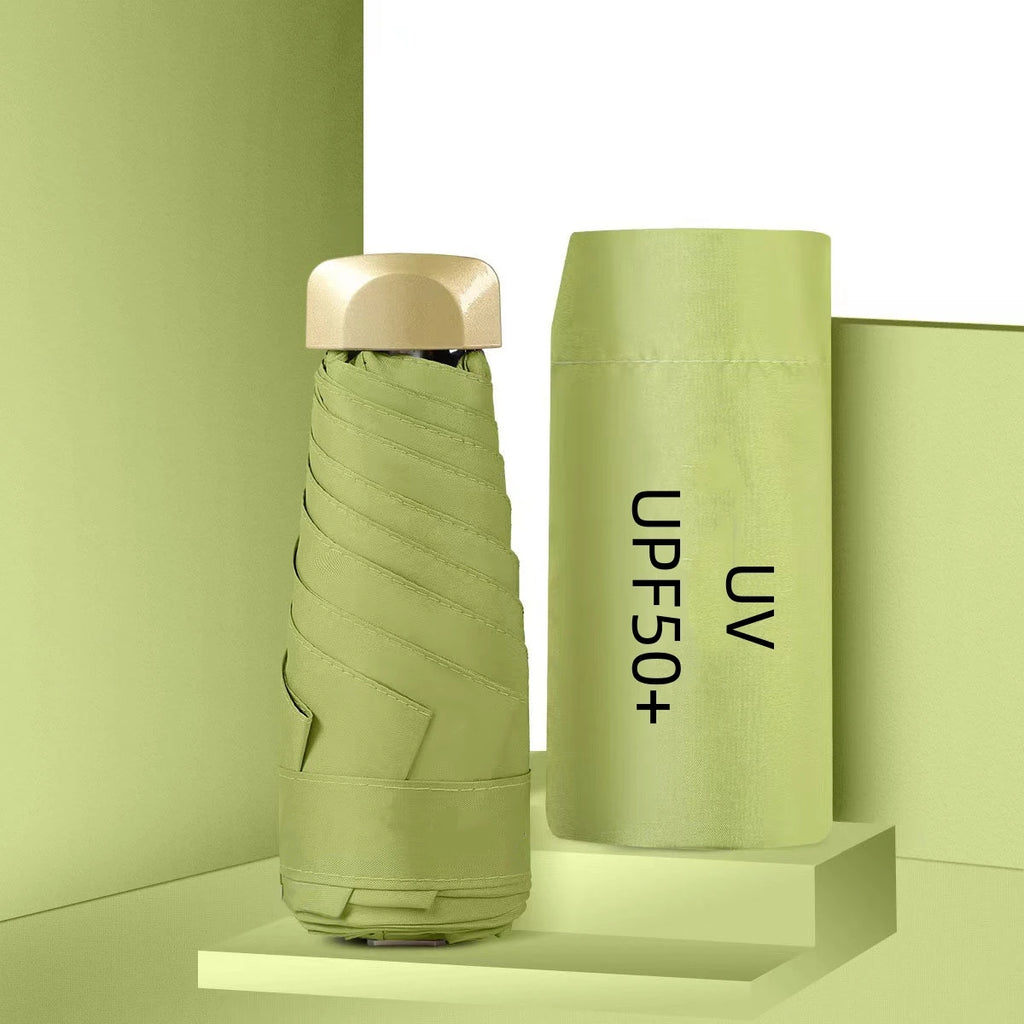 55% Off Mini Sun Umbrella Small Pocket Rain Umbrella Vinyl Folding UV Ultraviolet Protection Sun Shade Pocket Parasol Capsule