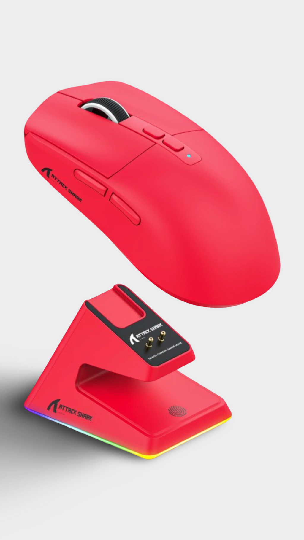 Attack Shark X6 Bluetooth Mouse , PixArt PAW3395, Tri-Mode Connection, RGB Touch Magnetic Charging Base, Macro Gaming Mouse