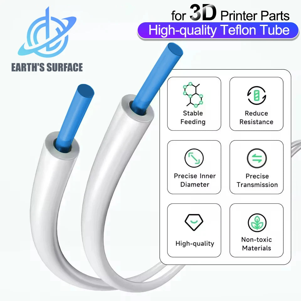 3D Printer Parts for Creality K1C Ender 3 V3 Bowden Extruder PTFE Tube for J-head Hotend 1.75mm Filament ID 2mm OD 4m PTFE ID 25