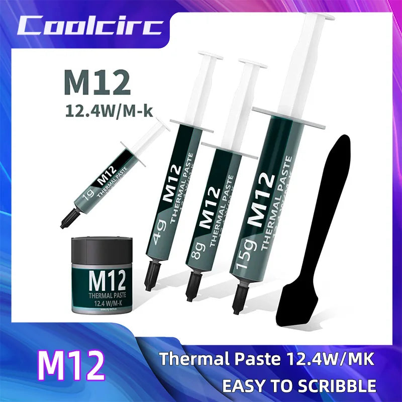 COOLCIRC Thermal Paste Performance Thermal Conductive Grease Paste 12.4 W/MK 1/4/8/15/30g For Game PC PS5 CPU GPU Cooling