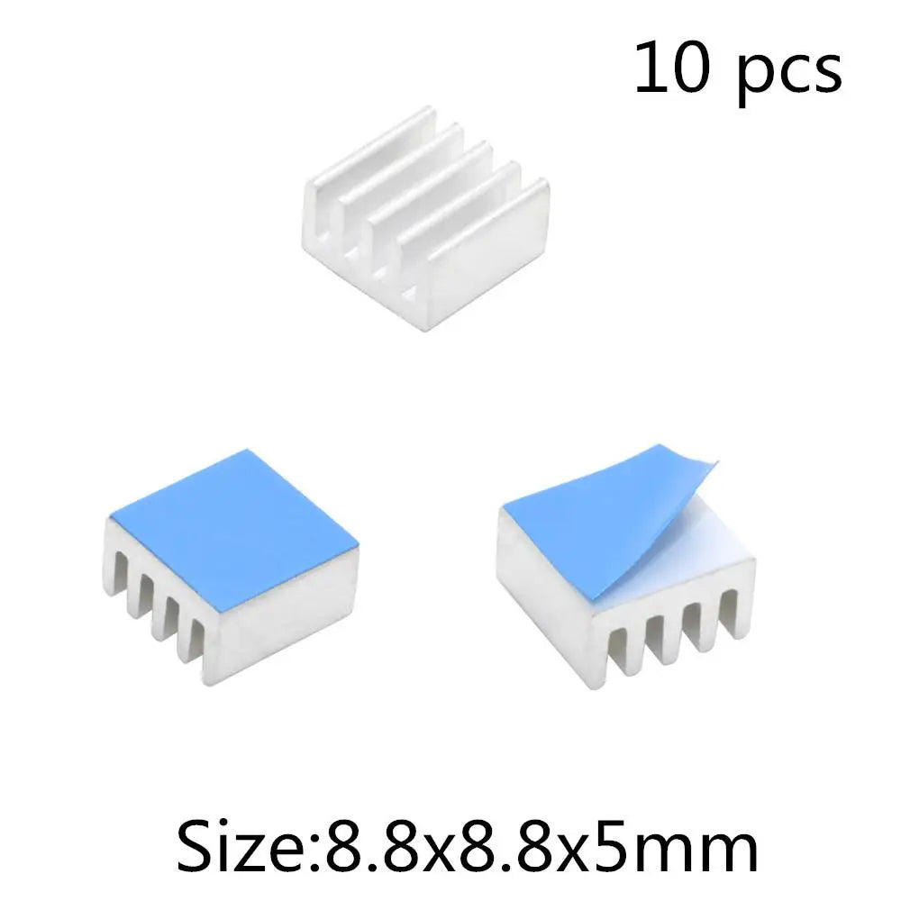 Aluminum Heatsink Radiator Heat sink for Electronic IC Chip RAM MOS Dynatron Raspberry Pi Cooling With Thermal Conductive Tape