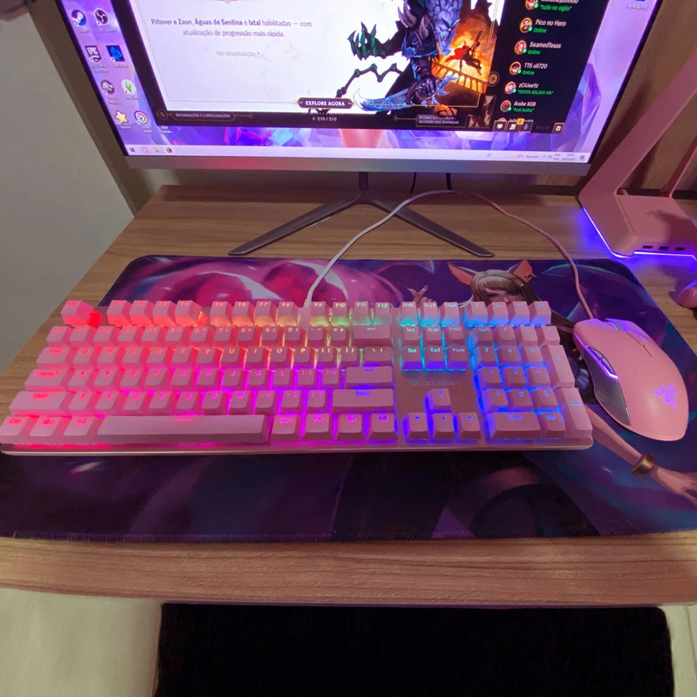 104pcs ABS Universal Mechanical Keyboard Keycaps Desktop Computer Ergonomic Blank Keycaps For Cherry MX Mechanical Keyboard Caps