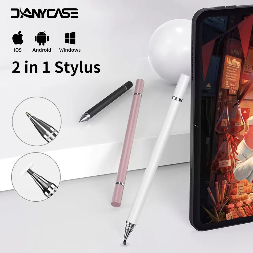 2 in 1 Universal Stylus Pen For Tablet Mobile Android ios Phone iPad Accessories Drawing Tablet Capacitive Screen Touch Pen