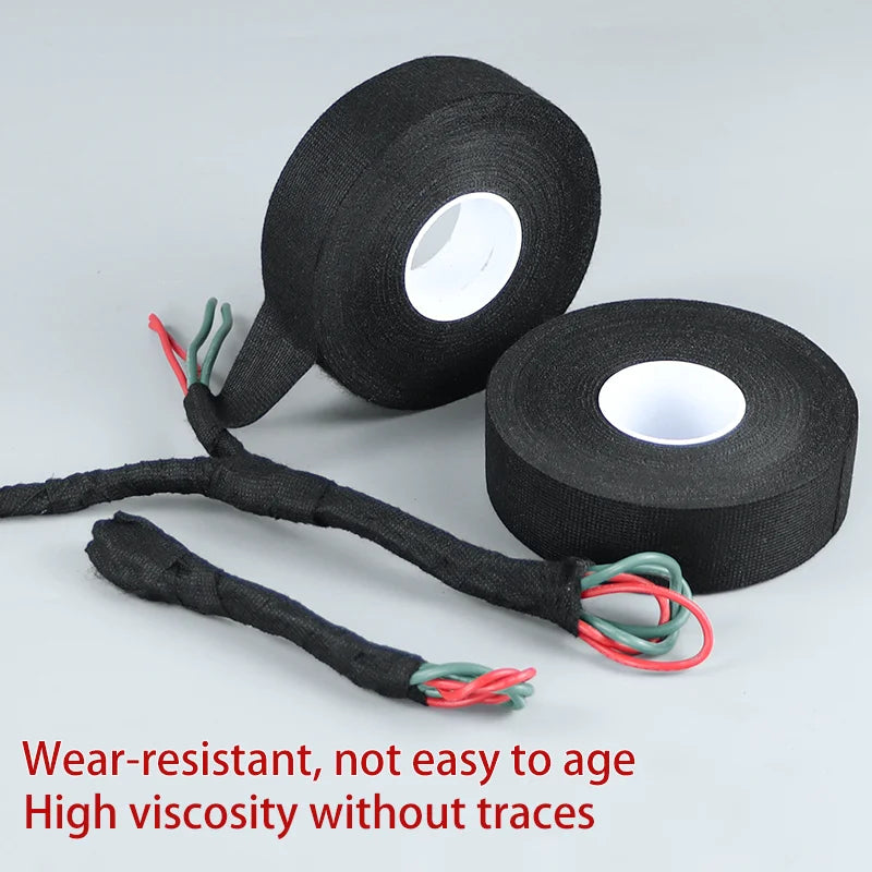 15 Meter Heat-resistant Flame Retardant Tape Coroplast Adhesive Cloth Tape For Car Cable Harness Wiring Loom Protection
