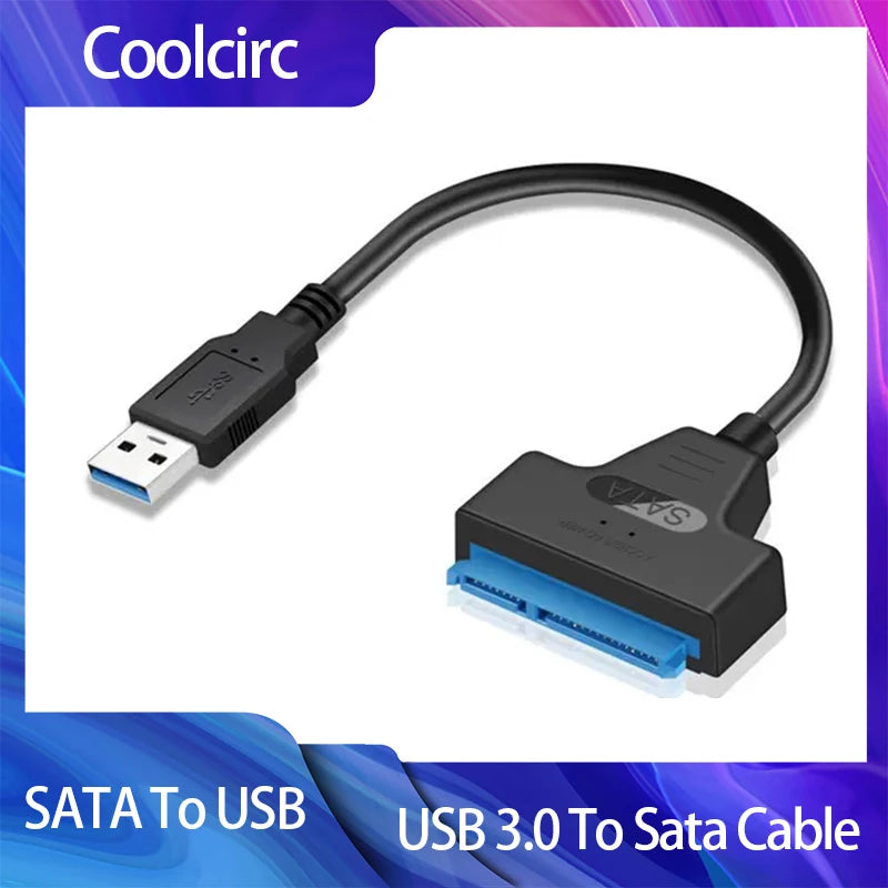 Coolcirc USB 3.0 To Sata Cable For 2.5 Inch External HDD SSD Hard Drive Adapter SATA To USB Hard Disk Adapter Cable
