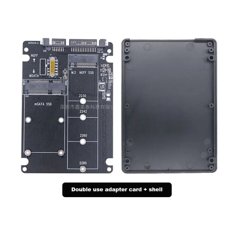 M.2 Converting Solid-state SSD to Sata3 External Hard Disk Box Ngff Msata to Serial Port Conversion Card Dual-use Two-in-One