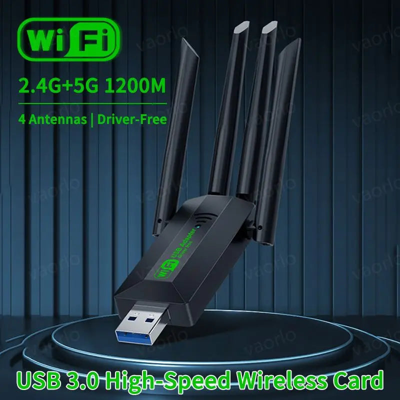 Original 4 Antennas 1200Mbps WiFi USB 3.0 Adapter 2.4G/5GHZ Dual Band WiFi Dongle Wireless Network Card 802.11AC For Win 10/11