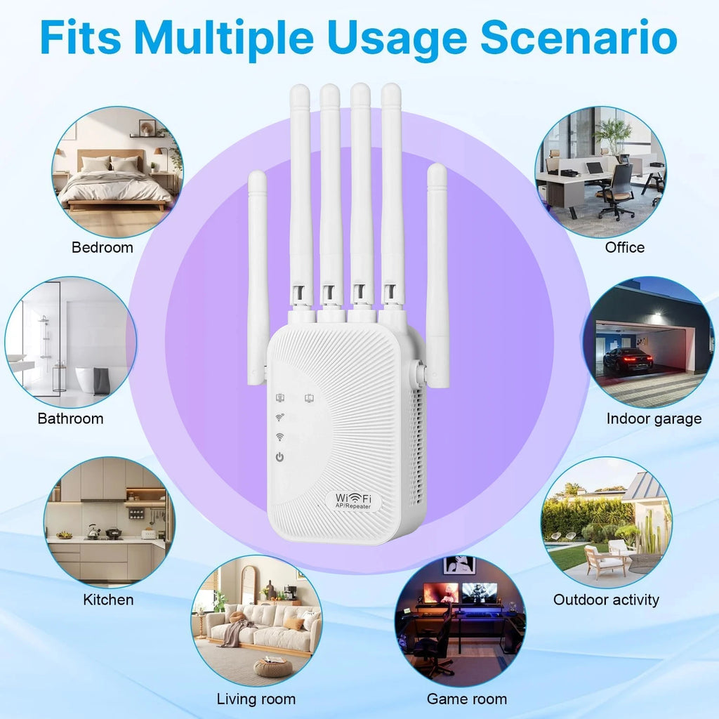 1200Mbps Wifi Amplifier Dual band 2.4G 5G Repeater Network Expander Range Extender WiFi Signal Booster Wireless Router