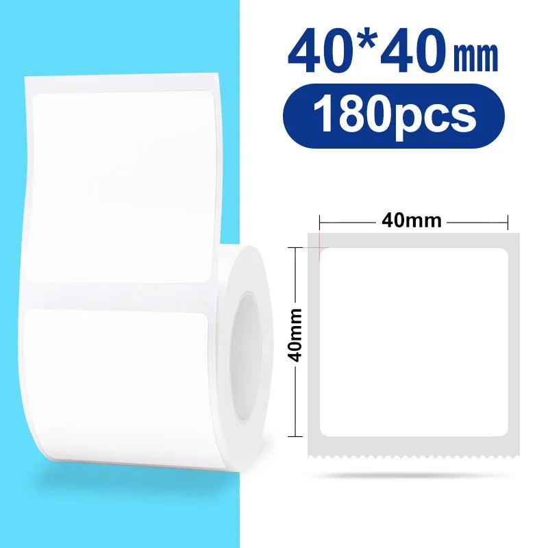 30-50mm Niimbot B21 B1 B3S Printer Label Paper Roll White Sticker Print Papers Rolls Tear-proof Water Oil-proof Adhesive