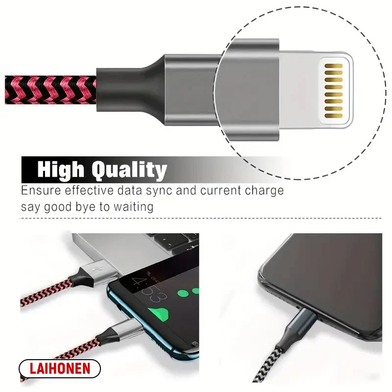 1M 2M 3M USB A To Lightning MFi Certified  Cable For iPhone 14 13 12 11 X XR Pro Max Fast Charging Cable Charger Data Wire Cord