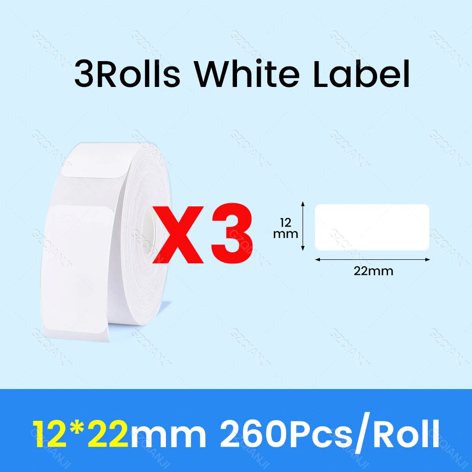 NiiMBOT D101 D11 D110 Label Thermal Sticker White Adhesive Paper Waterproof 3/5/10 Rolls Papers Cheapest official for Printer