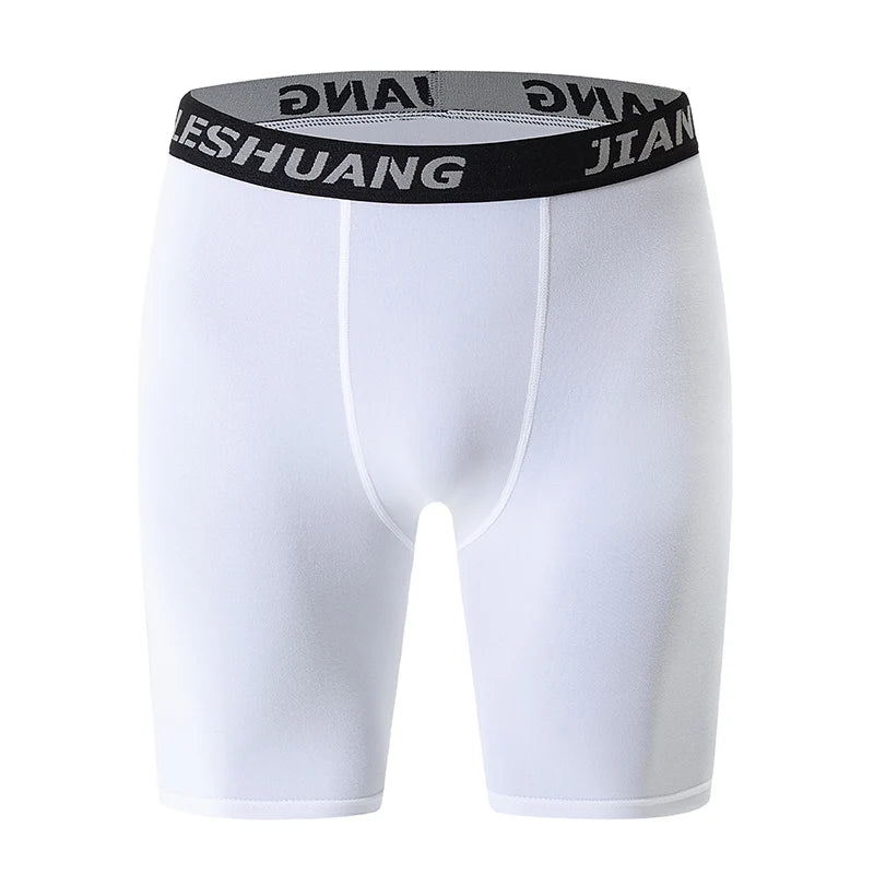 1/5 Pcs Men's Plus Size Black And White Long Sports Underwear Running Fitness Basketball Football Elastic Waist Shorts Teenagers
