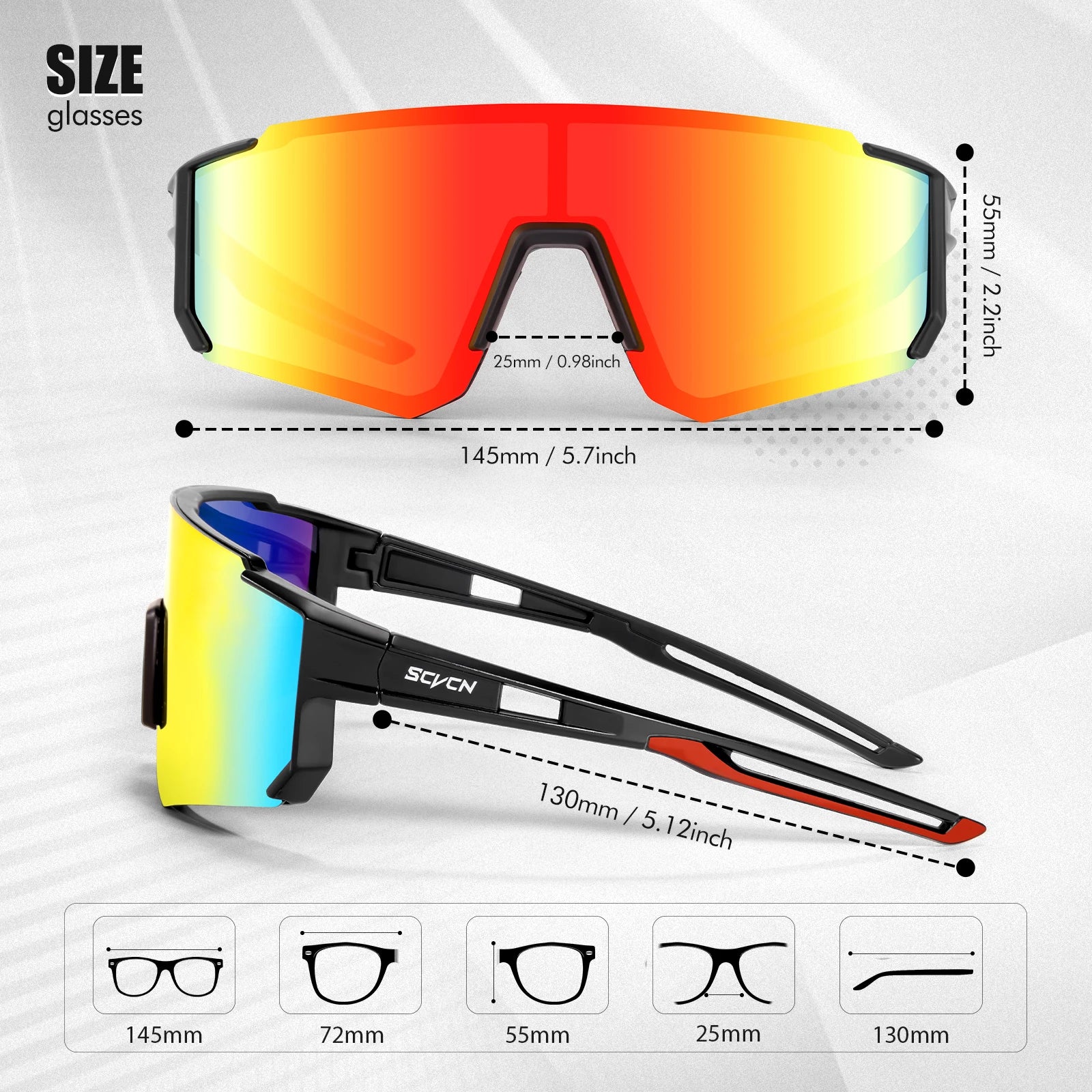 SCVCN new Outdoor Cycling Sunglasses Men MTB Bike Glasses  Sports Mountain Climbing fishing Women Bicycle Cycling UV400 Goggles