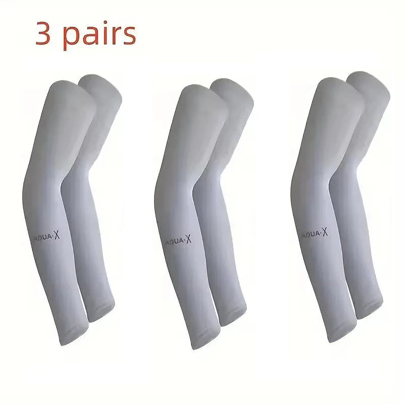 Men's Summer Sports Arm Protection UV Protection Sun Shading Ice Silk Cycling Ice Sleeves Outdoor Running Fitness Arm Cover