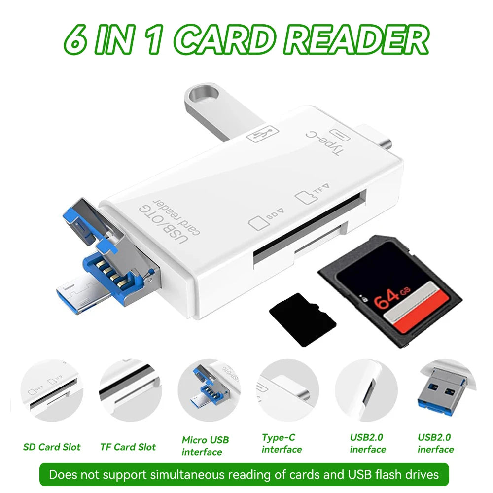7 in 1 Card Reader USB 3.0 Type C to SD TF Memory Card Flash Drive Adapter for PC Laptop Accessories Multi Smart Cardreader