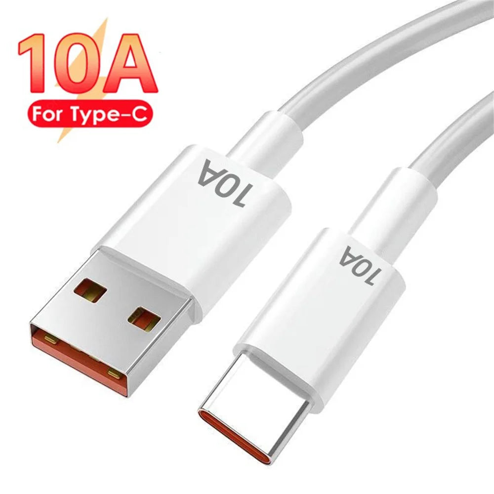 120W 10A Type C Cable Super Fast Charging Phone Charger Data Cord For Huawei Mate 40 50 Xiaomi Samsung USB C Quick Charge Cable