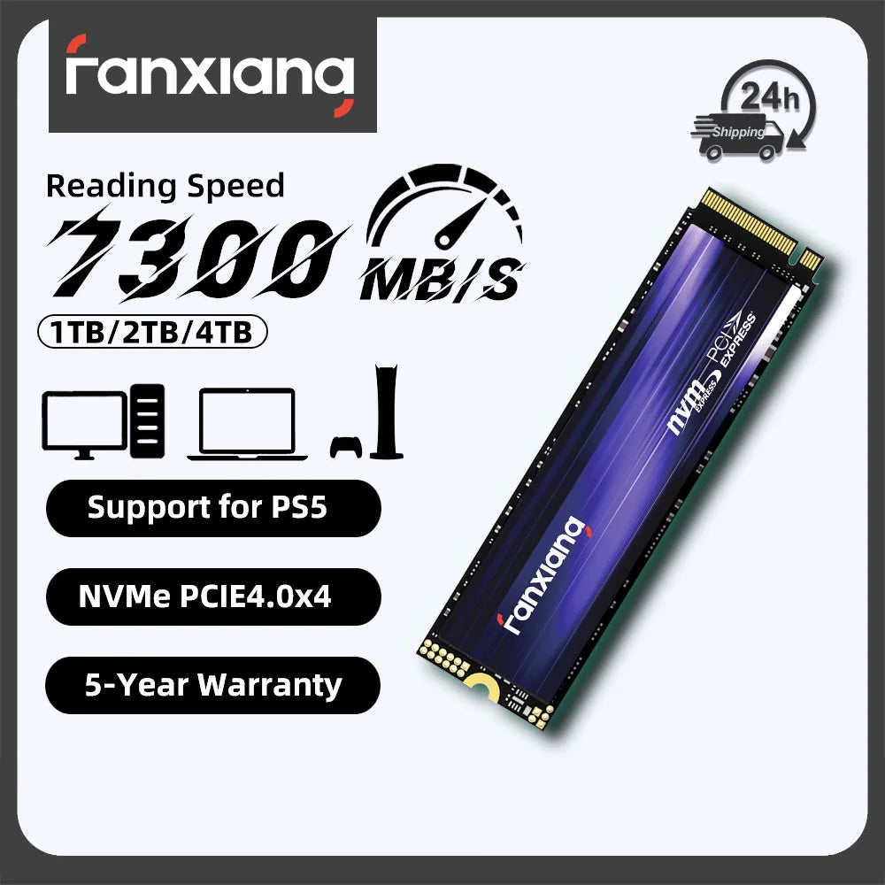 Fanxiang S880 M.2 SSD 1TB 2TB 4TB 7300MB/s PCIe4.0x4 M.2 NVMe SSD Drive 2280 Size Internal Solid State Drive For PS5 Laptop PC