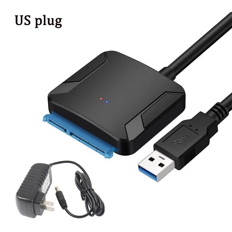 Sata To USB 3.0 Adapter Cable USB 3.0 Hard Drive Converter Cable Support 2.5/3.5 Inch External SSD HDD Adapter Hard Drive Laptop