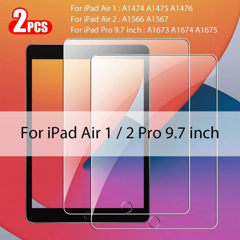 2Pcs Tempered Glass Screen Protector For Ipad Pro 13 12.9 M4 Air 11 M3 M2 5 4 Mini 6 7 9 9th 10 10th Generation A16 Accessories