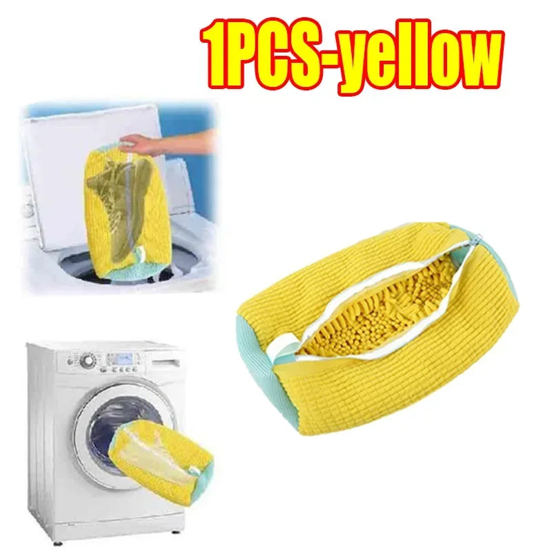 1-6PCS Shoes Washing Bag For Washing Machine Plush Fluffy Fibers Easily Remove Dirt Laundry Bags Anti-Deformation Home Organizer