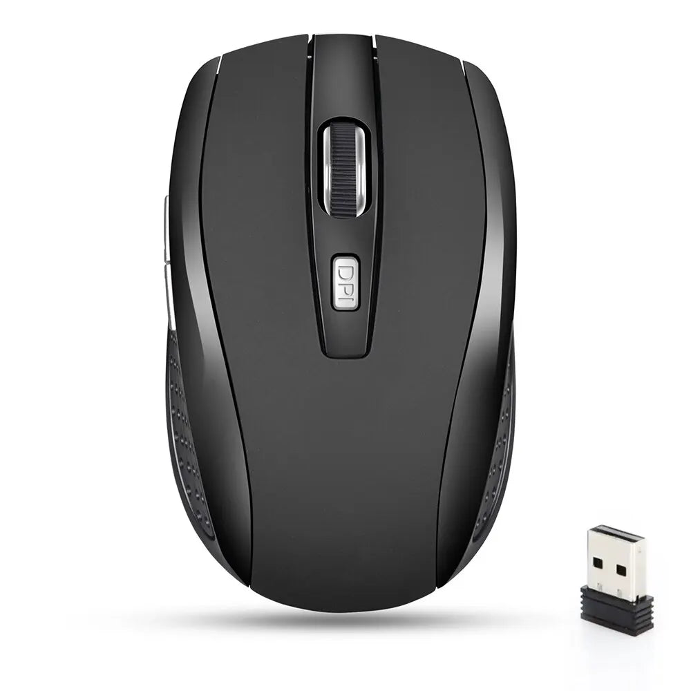 Portable 2.4G Wireless Mouse Ergonomics Mouse Mobile Optical Office Mouse for Notebook Laptop MacBook Adjustable 1600DPI Levels