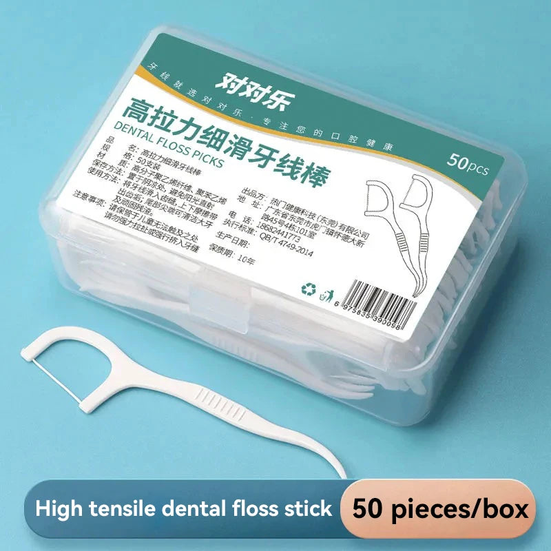 1/2/3/5/10 Box Portable Disposable Dental Floss Plastic Toothpick High-tension Dental Floss Stick Dental Floss Box ﻿Oral Care