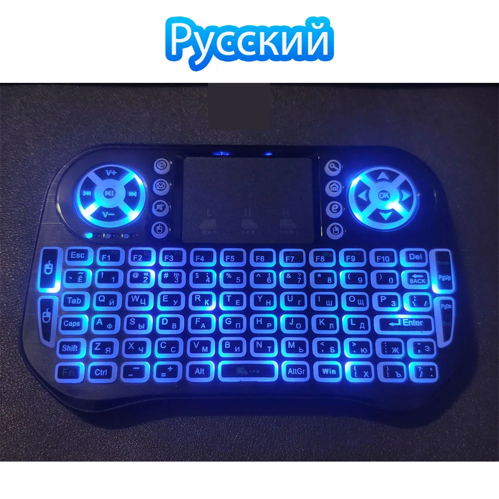 Bluetooth Wireless Mini Keyboard Backlit 2.4G USB English Russian French Spanish Portuguese Arabic Hebrew for Android TV Box PC