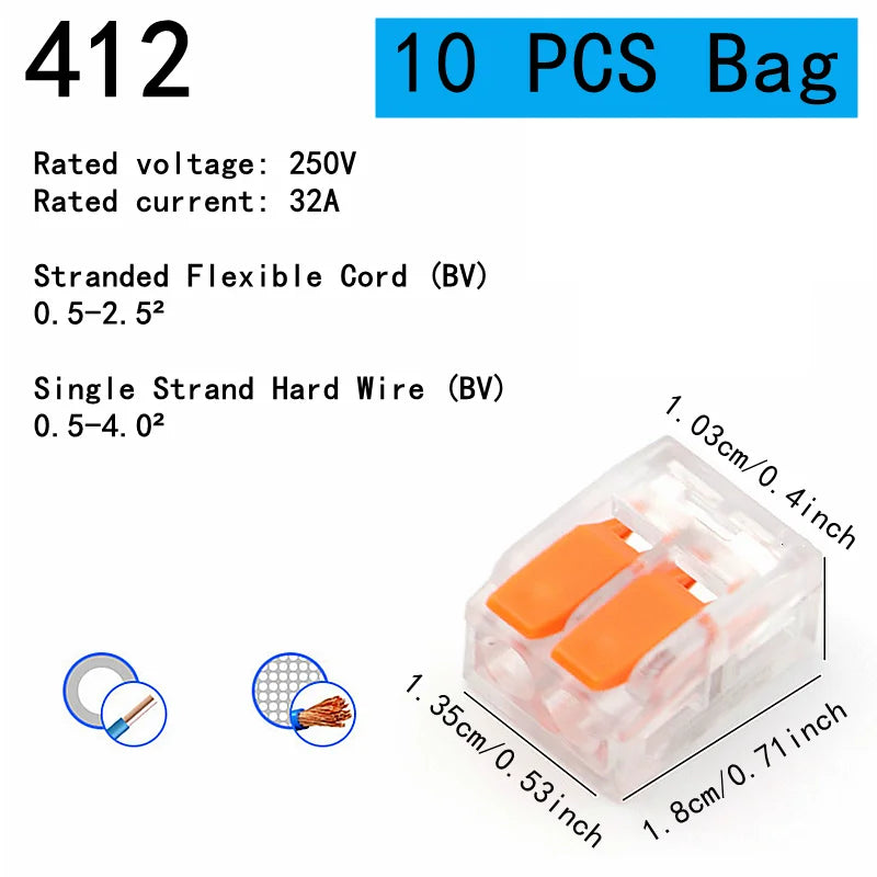 10-75 Pcs Orange Universal Type Quick Plug-in Terminals,Electrical Equipment Connectors,Wire Connector Terminals,250V/32A