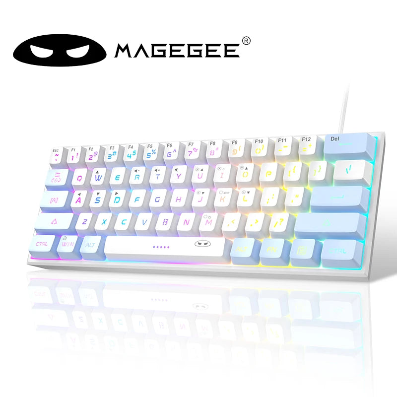 MageGee Mini 60% Gaming Keyboard, RGB Backlit 61 Key Ultra-Compact Keyboard, TS91 Ergonomic Waterproof Mechanical Feeling Office