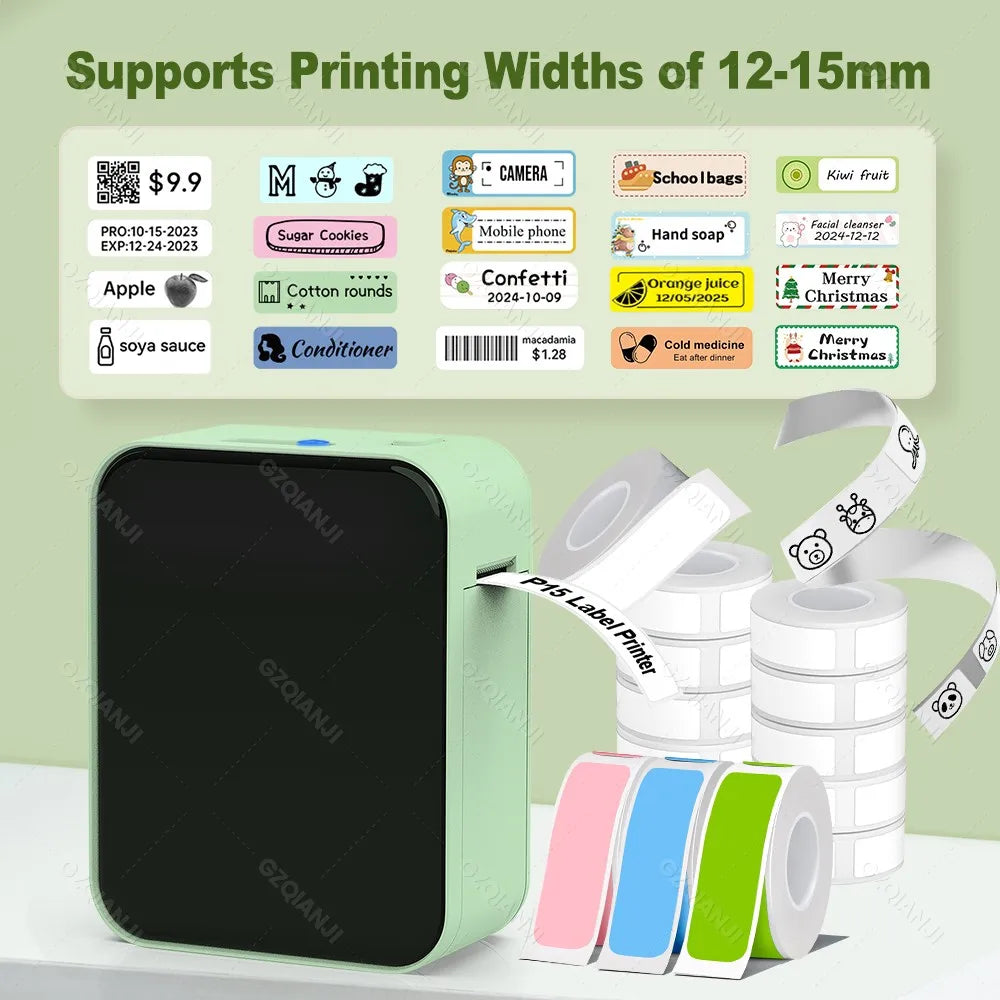 Marklife P15 Wireless Bluetooth Label Printer Portable Thermal Printer Similar as D11 D110 D101 Label Machine Mini Label Maker