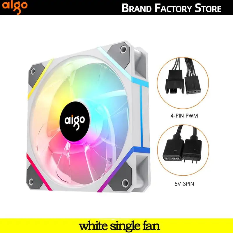 Clearance_Aigo AM12PRO Rgb Fan Ventoinha PC 120mm Computer Case Fan Kit Water Cooler 4pin PWM CPU Cooling Fans 3pin5v argb 12cm