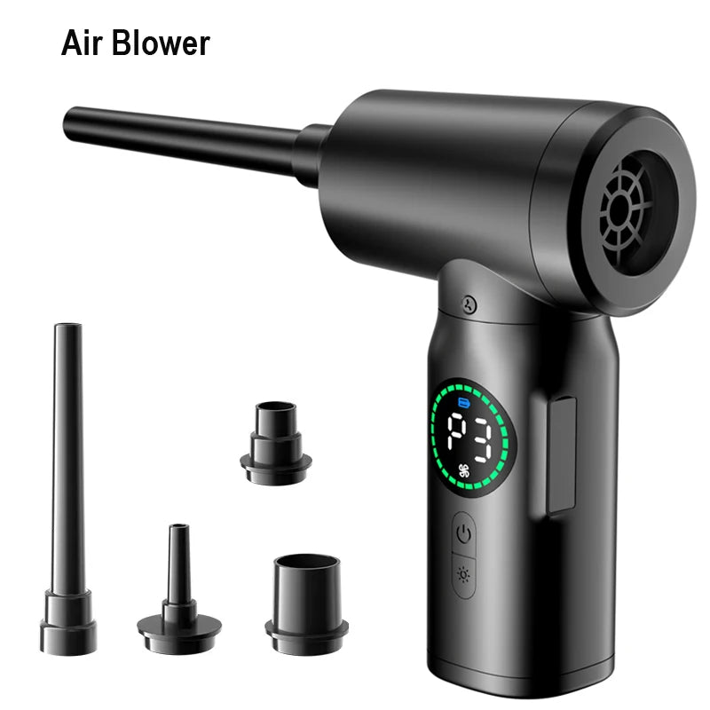 7500mAh Portable Compressed Air Duster Multi Air Blower & Vacuum Cleaner Cordless Duster Blower for Keyboard Computer Cleaning