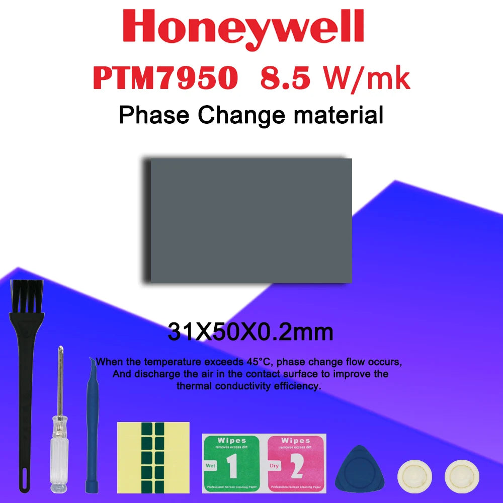 Honeywell PTM7950 Phase Change Pad 8.5W/mk Thermal Grease Material Laptop/CPU/GPU Heatsink cooling Thermal Conductive Paste Pad