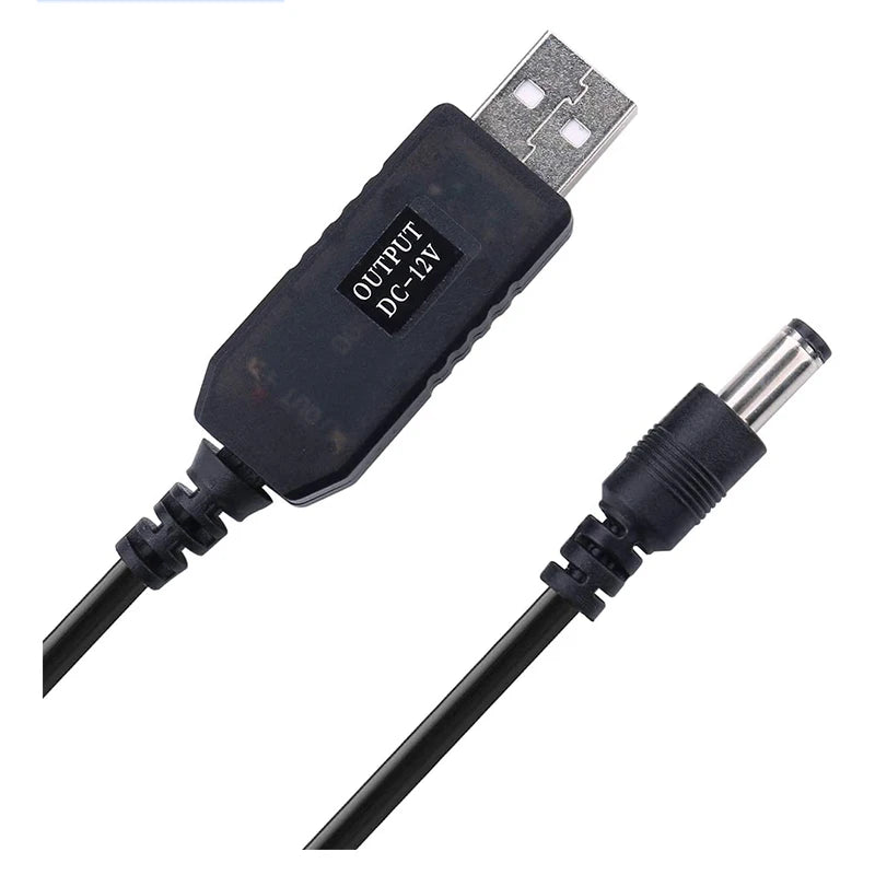 5.5*2.1mm WiFi to Power Bank Cable Connector DC 5V to 12V etc USB Cable Boost Converter Boost Cable