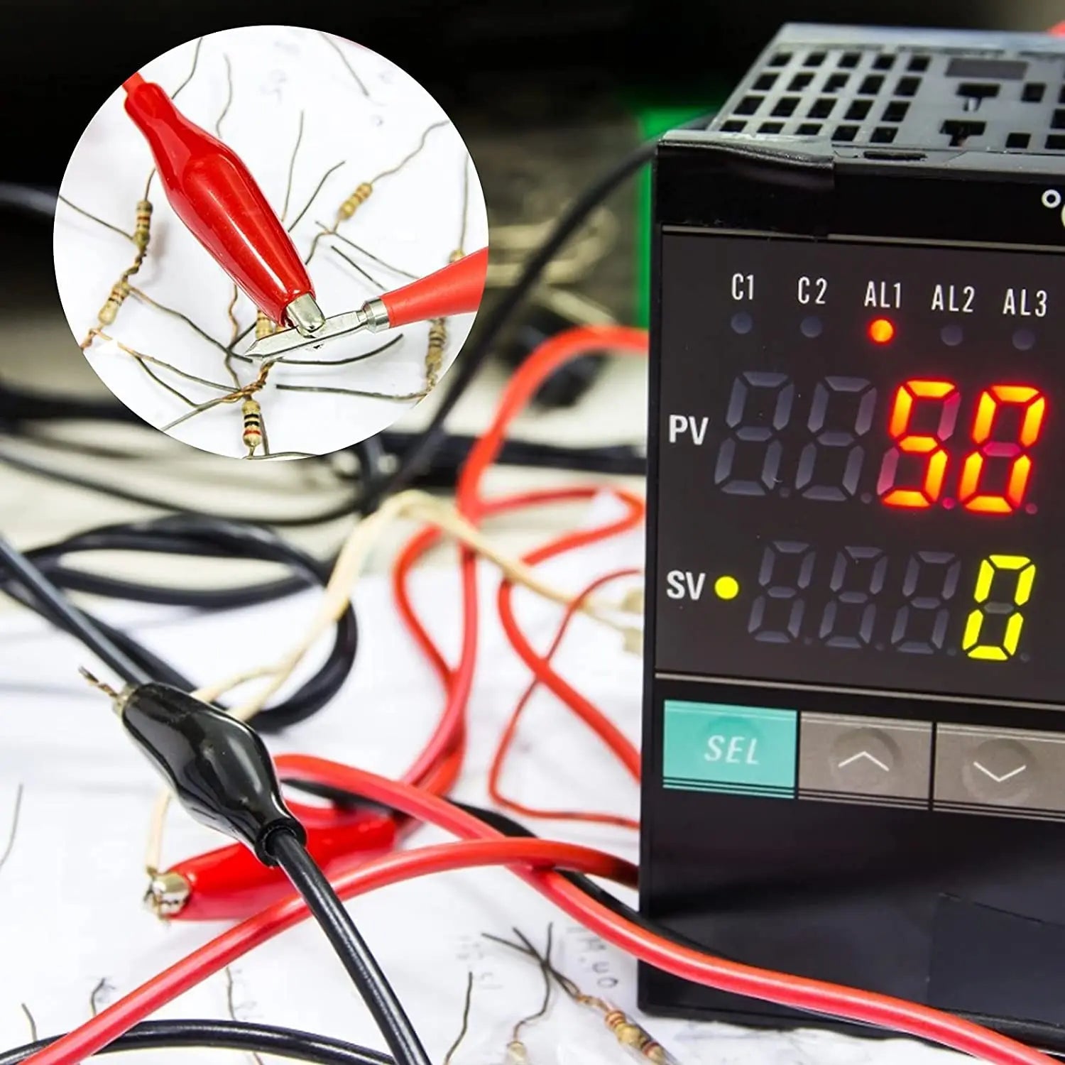 10PCS Alligator Clips Electrical, 5 Colors Test Leads with Testing Probes Crocodile Jumper Wires Cable with Alligator Clips