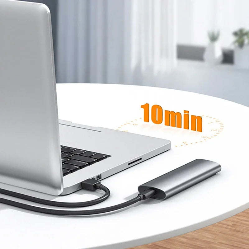 M.6 Hard Disk Box 3.1 Dual Protocol NVME/NGFF SATA SSD Type-C 3.1 Disk Tool Free M.2 SSD Case Built-in Metal Heat Sink