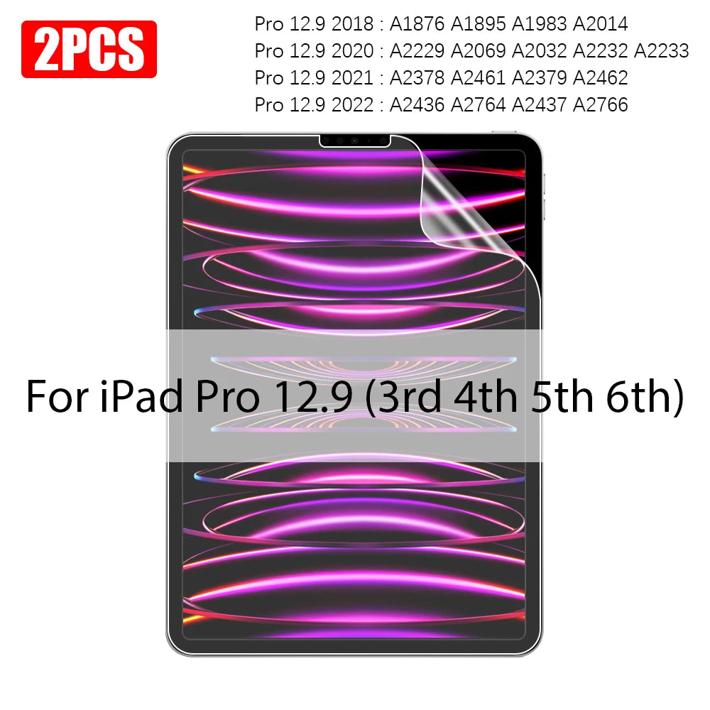 2PCS Paper Film Like For Ipad 10 10th Pro 13 M4 12.9 2025 Screen Protector For Ipad Air 11 5 4 M3 M2 A16 9th Generation Mini 6 7