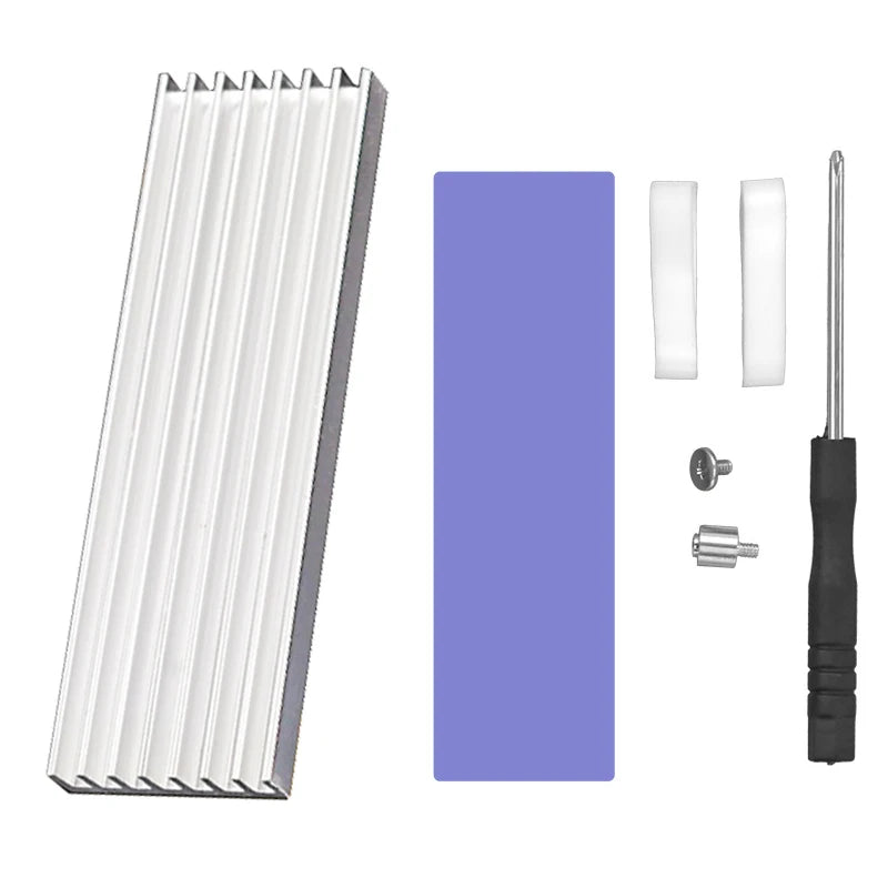 GPUHLOD M.2 SSD Heatsink M2 2280 Solid State Hard Disk Aluminum Radiator with Thermal Silicone Pad PS5 Desktop PC NGFF NVME