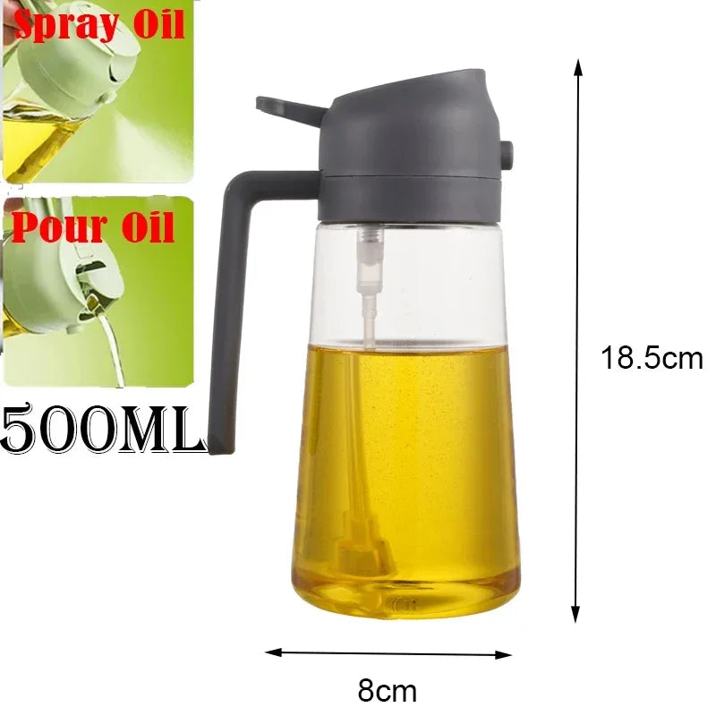 Olive Oil Mister Spray Bottle for Cooking - Cooking Oil Spray Bottle  Air Fryer Accessories - Refillable Glass Dispenser
