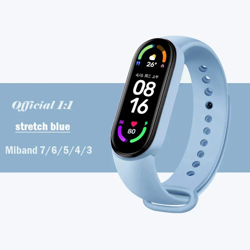 official Silicone Strap For Xiaomi Mi Band 4 5 6 7 Bracelet Sport Watch Wristband Miband4 miband7 Correa Mi band 3 4 5 6 7 Band